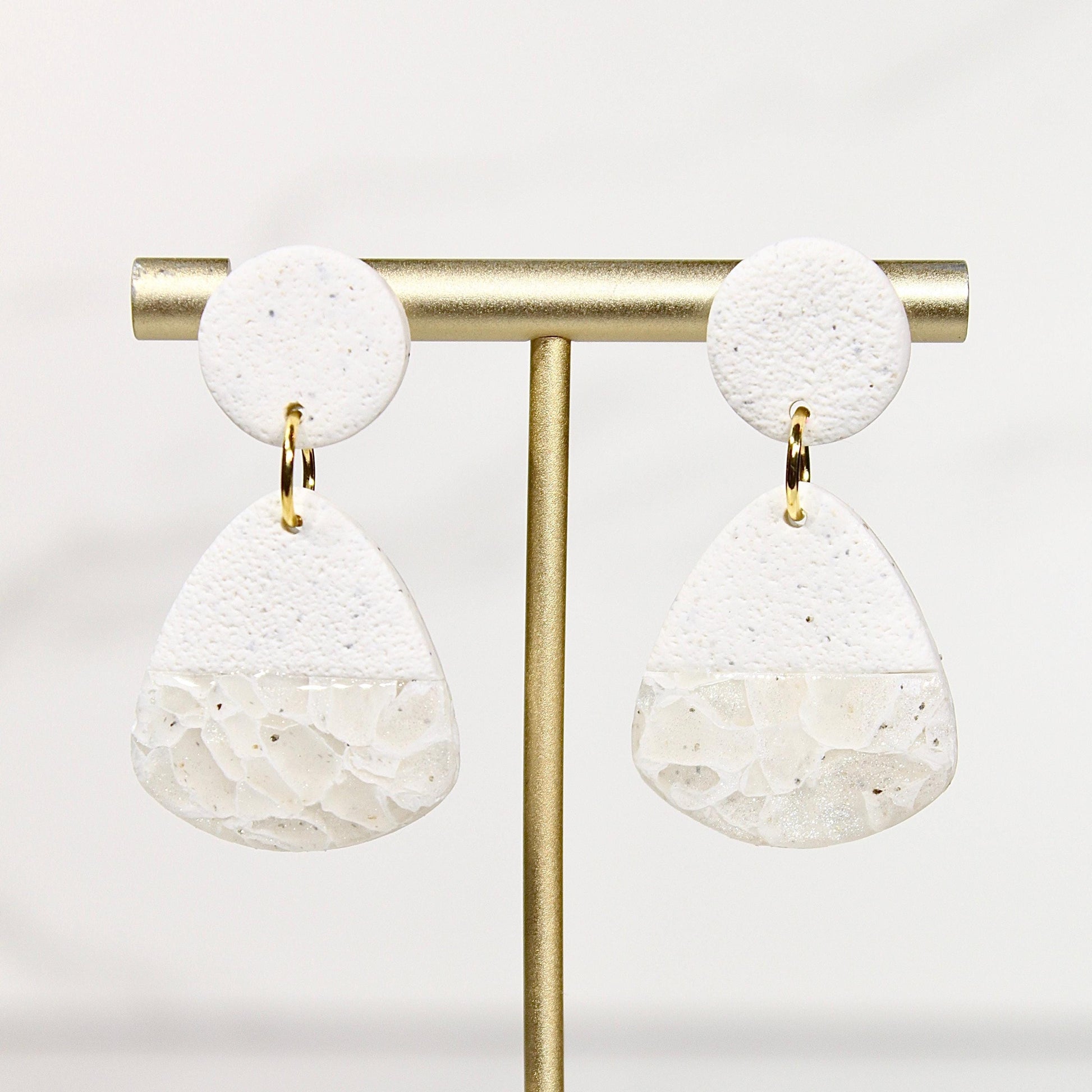 Sorbet Marble Pearl Statement Earrings | Handmade Polymer Clay Earrings