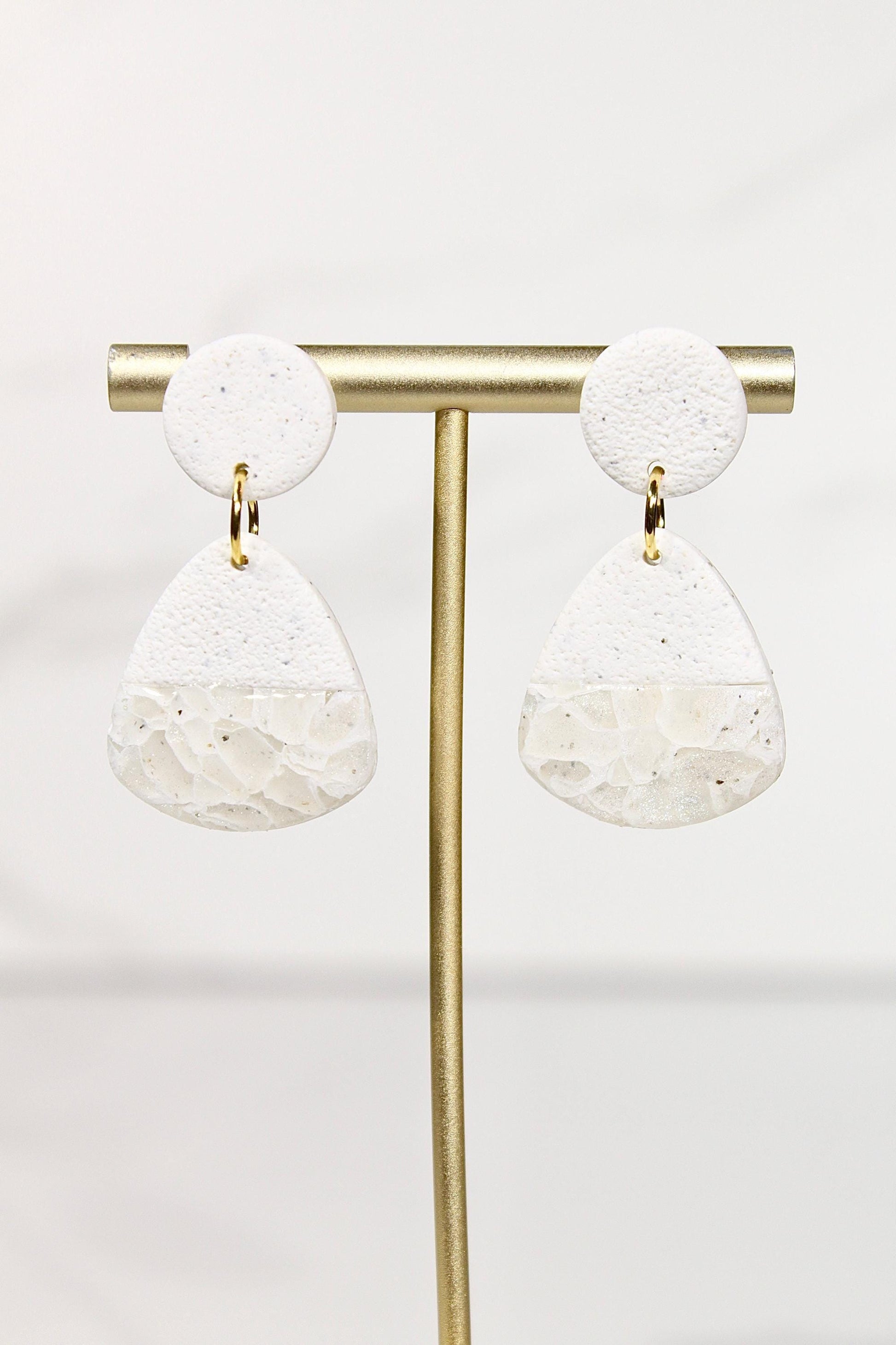 Sorbet Marble Pearl Statement Earrings | Handmade Polymer Clay Earrings