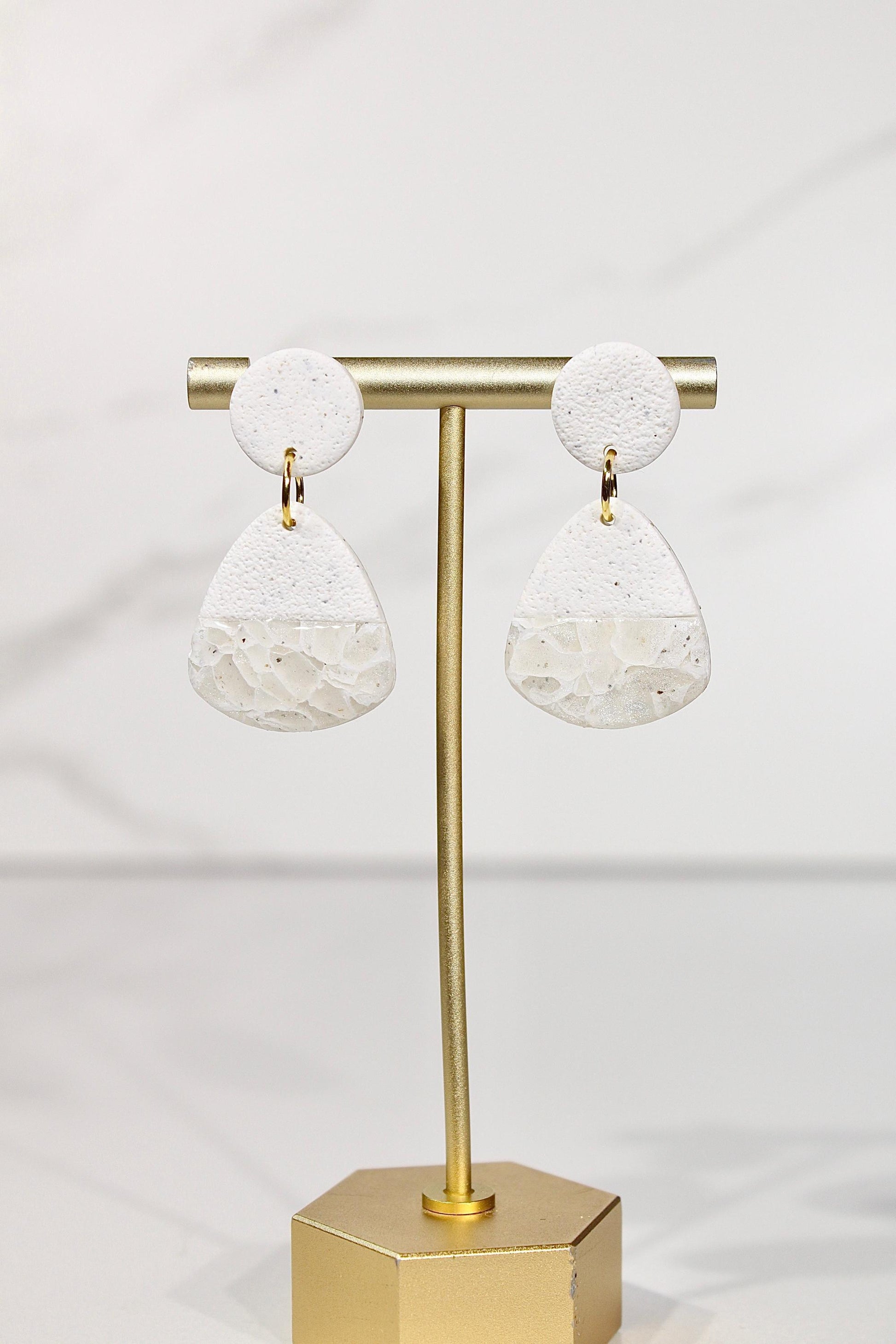 Sorbet Marble Pearl Statement Earrings | Handmade Polymer Clay Earrings