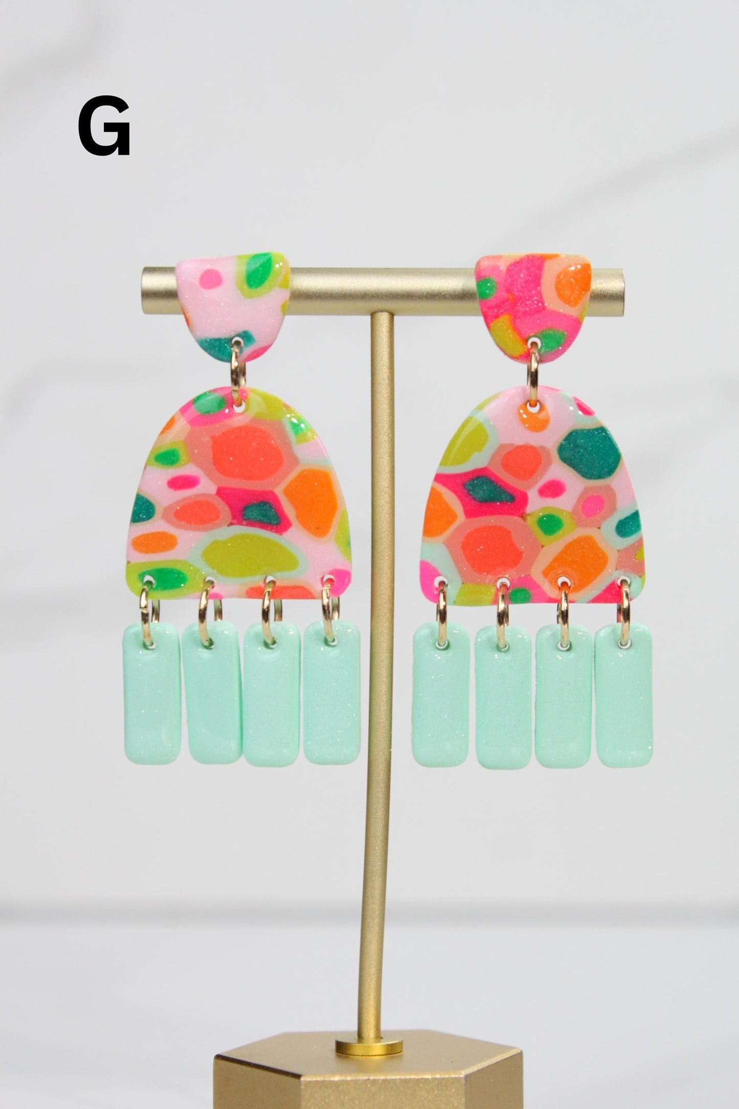 Colorful Terrazzo Statement Earrings, Handmade Polymer Clay Dangles, Lightweight Bold Jewelry