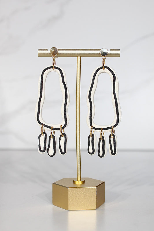 Clay Dangle Earrings - Geometric Modern Design, Handmade Lightweight Hypoallergenic Polymer Jewelry, Statement Accessory Multiple Colors