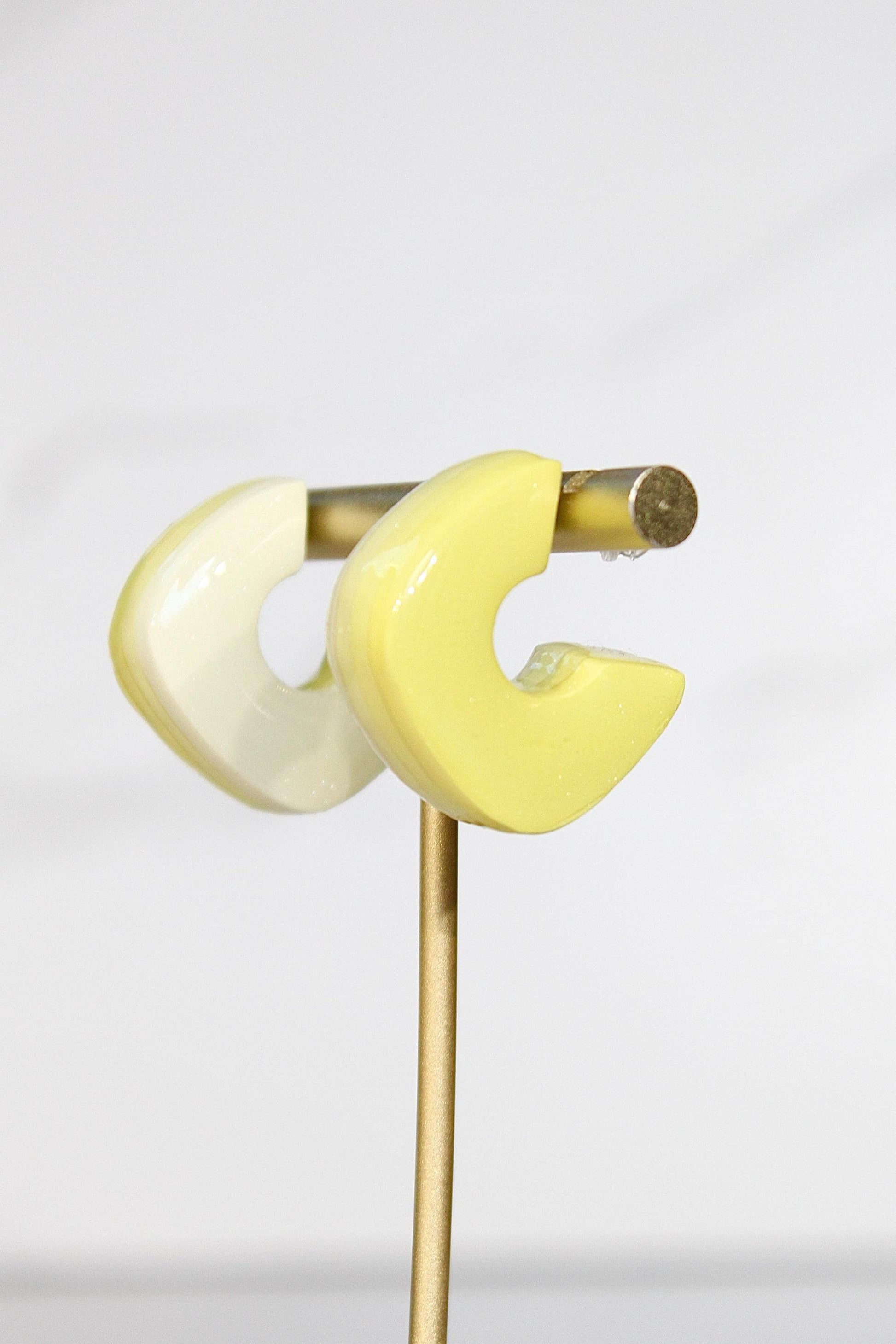 Handmade Polymer Clay Hoop Earrings | Lightweight Statement Jewelry (1" Length)