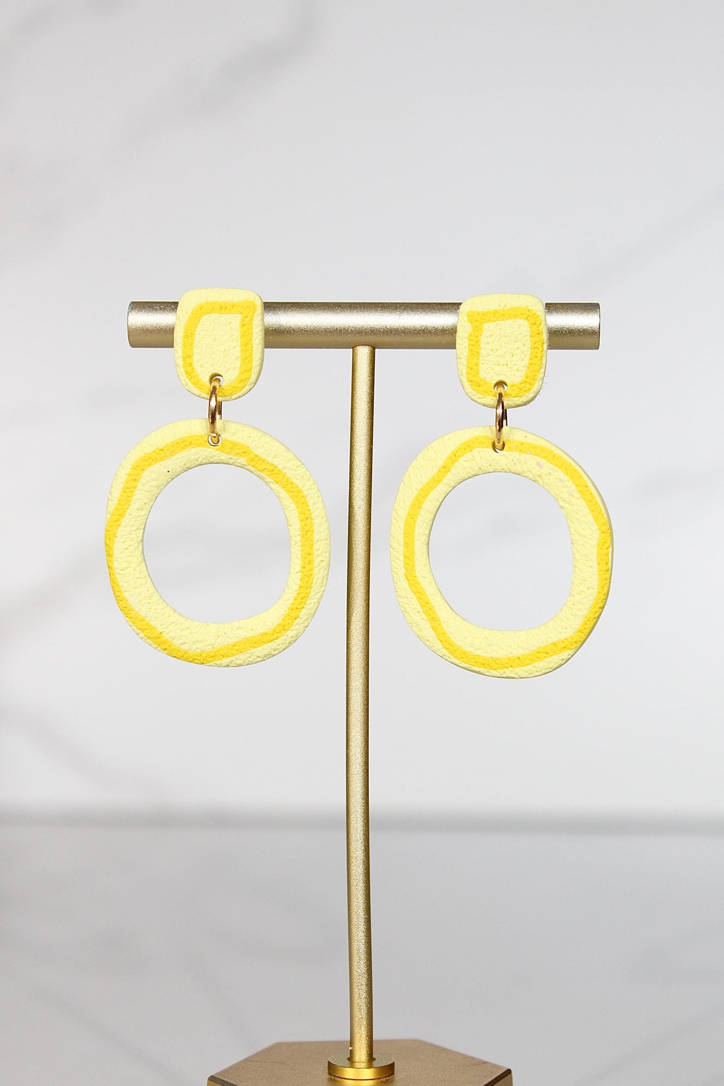 Handmade Polymer Clay Dangle Earrings – Geometric Modern Statement Accessory