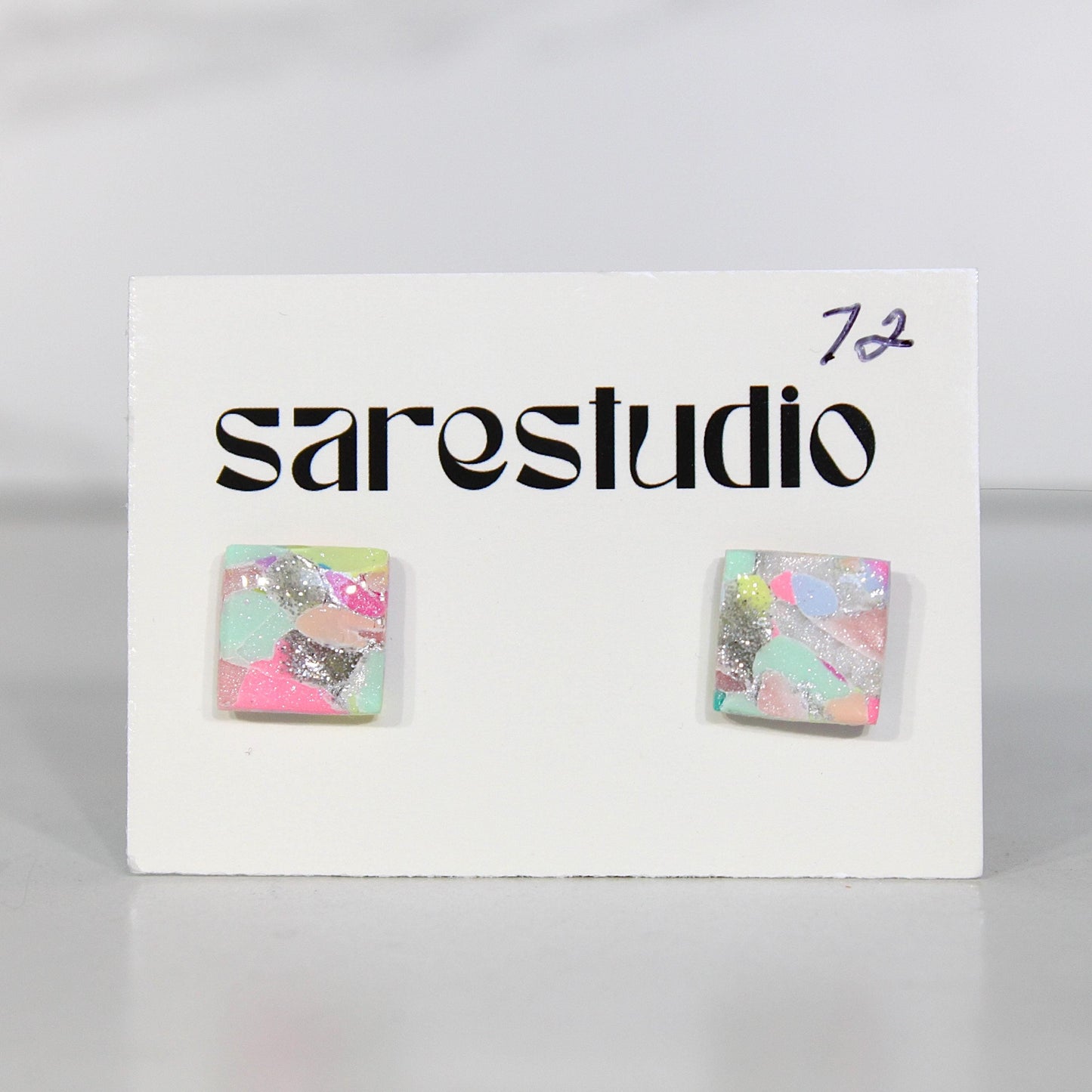 Confetti Marble Clay Stud Earrings – Lightweight Dainty Jewelry, Everyday Fun