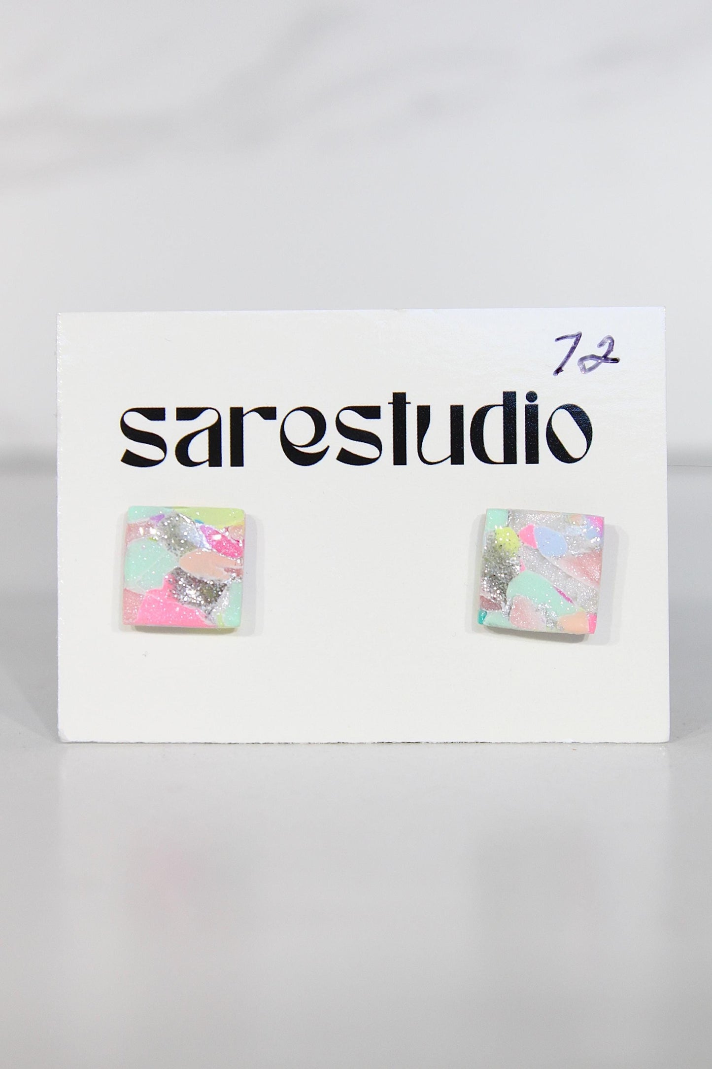 Confetti Marble Clay Stud Earrings – Lightweight Dainty Jewelry, Everyday Fun