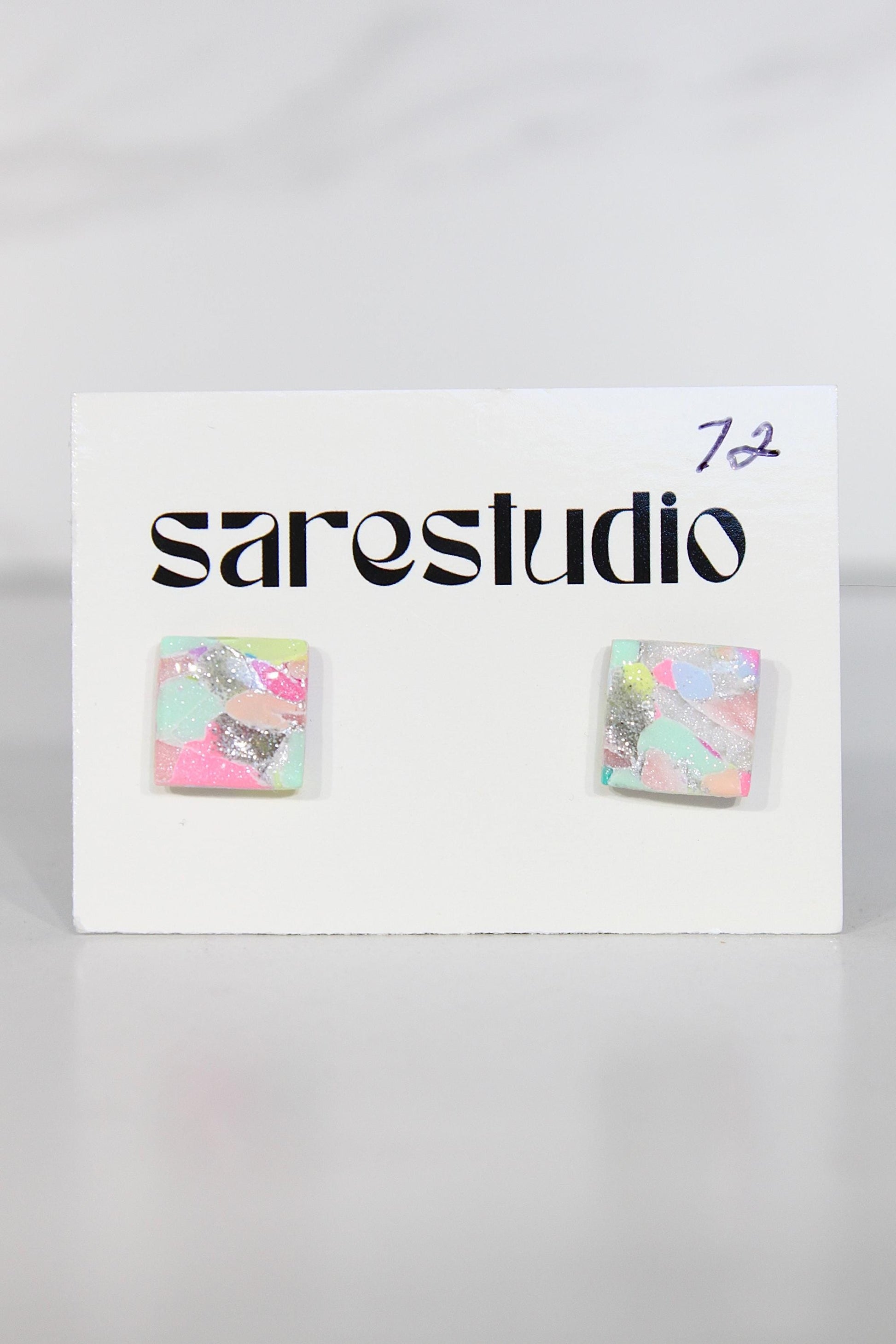 Confetti Marble Clay Stud Earrings – Lightweight Dainty Jewelry, Everyday Fun