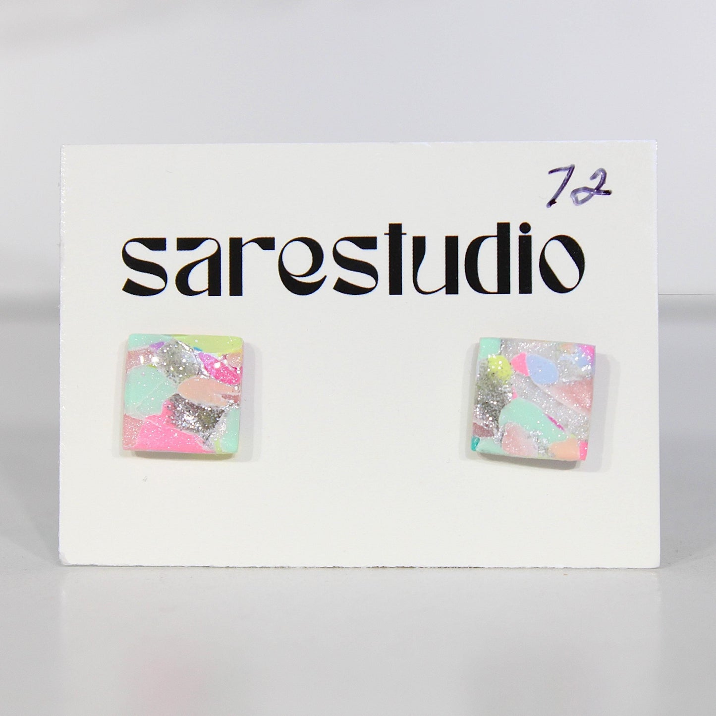 Confetti Marble Clay Stud Earrings – Lightweight Dainty Jewelry, Everyday Fun