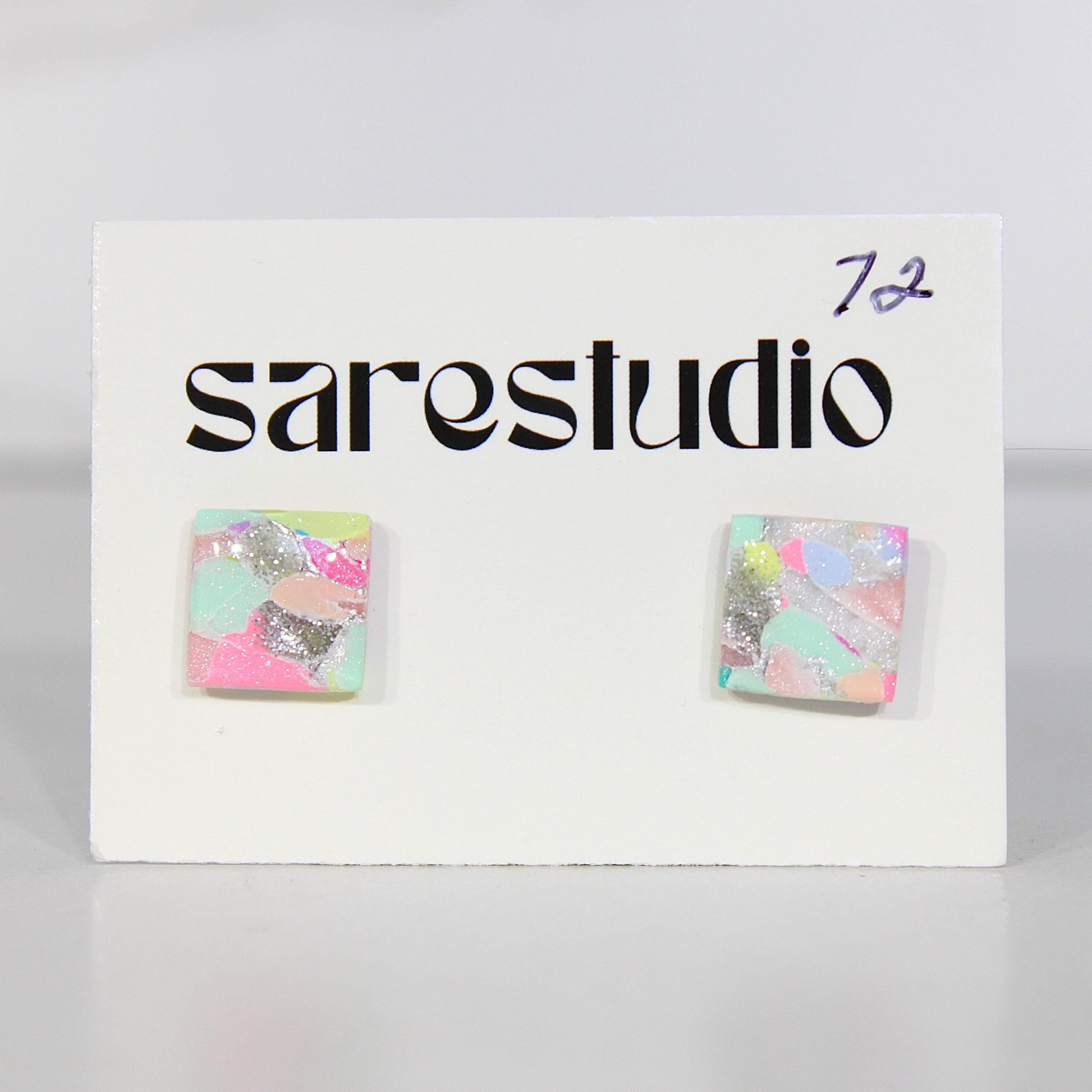 Confetti Marble Clay Stud Earrings – Lightweight Dainty Jewelry, Everyday Fun