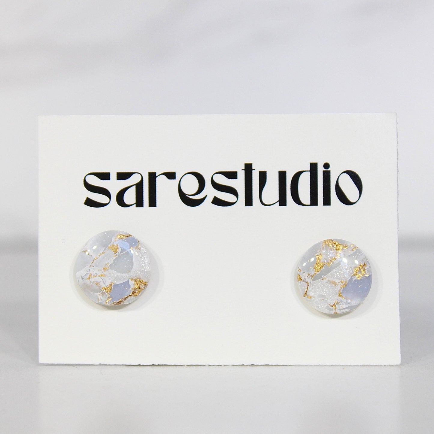Confetti Marble Clay Stud Earrings – Lightweight Dainty Jewelry, Everyday Fun