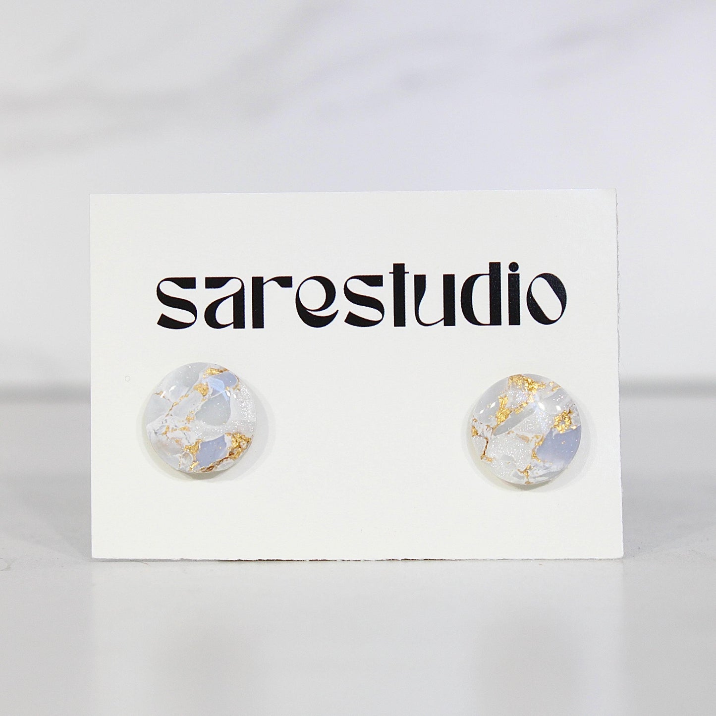 Confetti Marble Clay Stud Earrings – Lightweight Dainty Jewelry, Everyday Fun