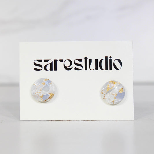 Confetti Marble Clay Stud Earrings – Lightweight Dainty Jewelry, Everyday Fun