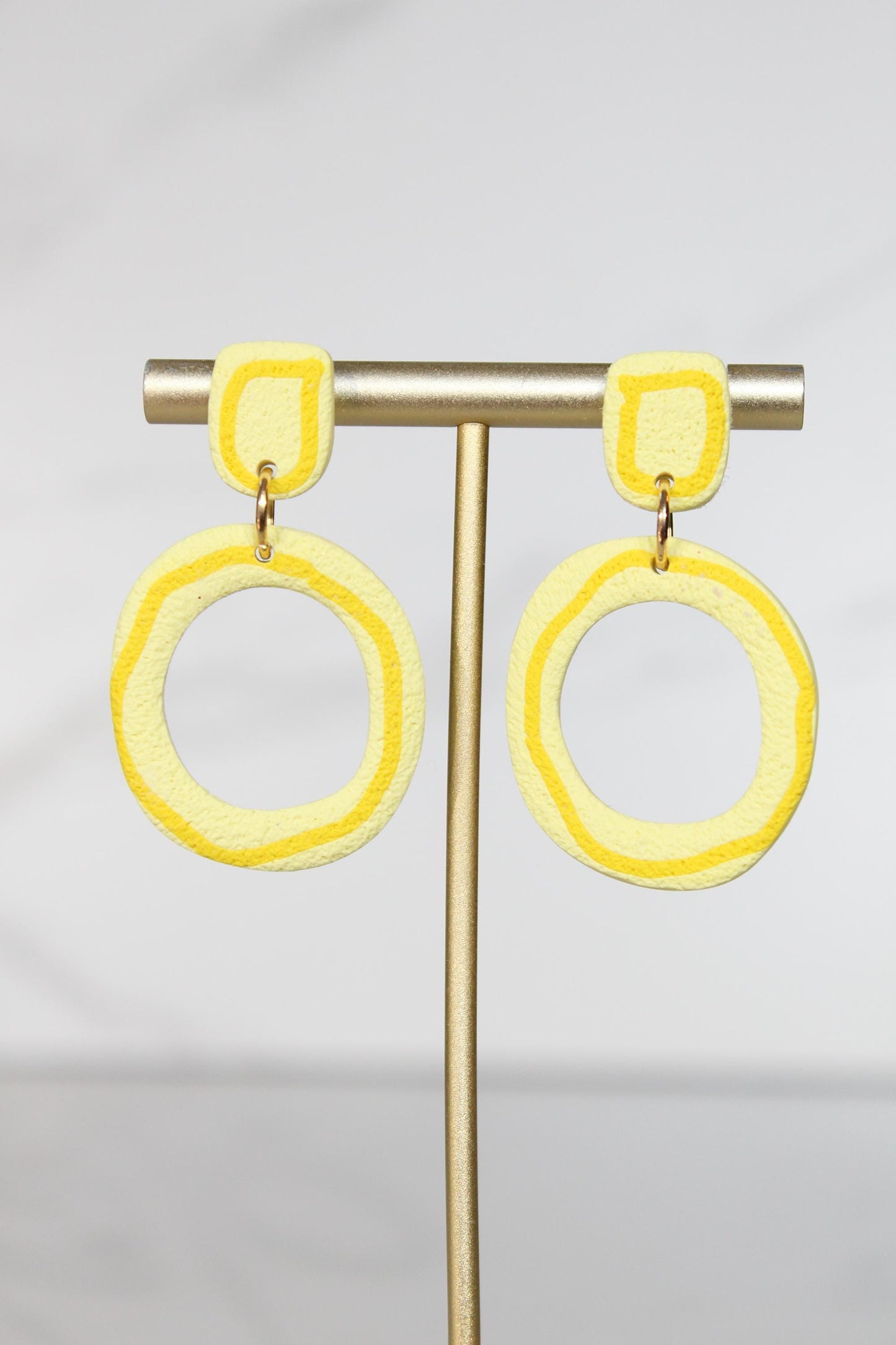 Handmade Polymer Clay Dangle Earrings – Geometric Modern Statement Accessory