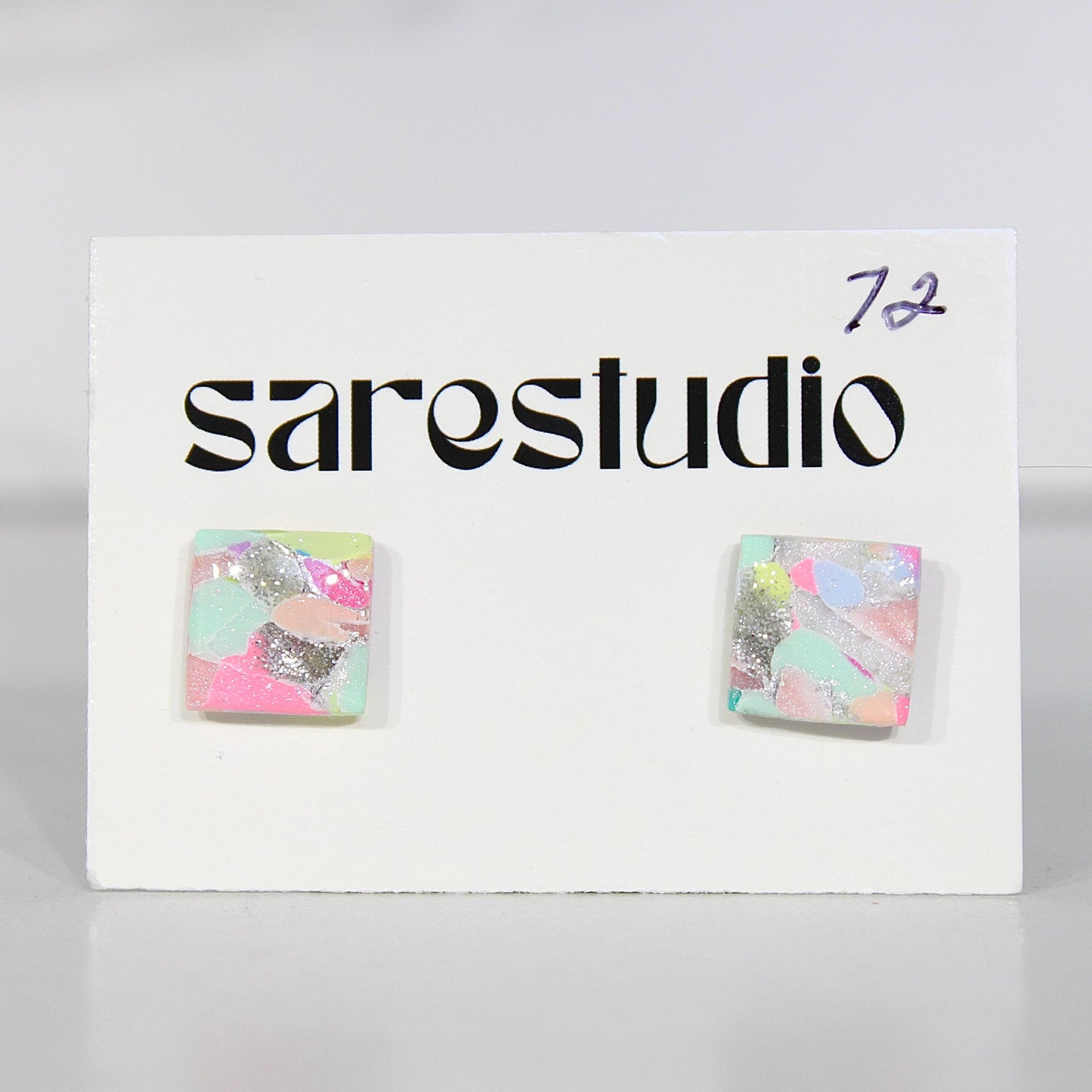 Confetti Marble Clay Stud Earrings – Lightweight Dainty Jewelry, Everyday Fun