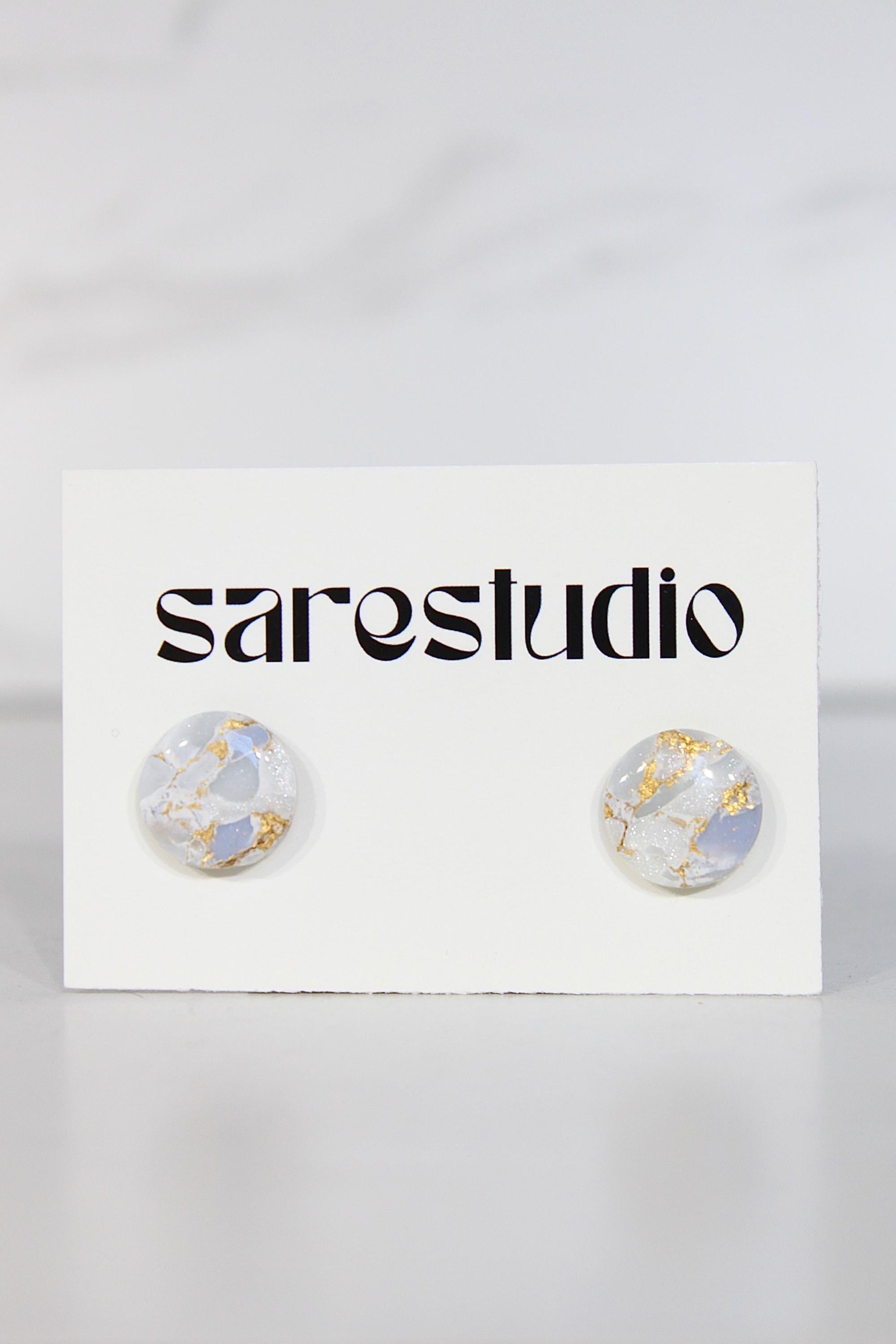 Confetti Marble Clay Stud Earrings – Lightweight Dainty Jewelry, Everyday Fun