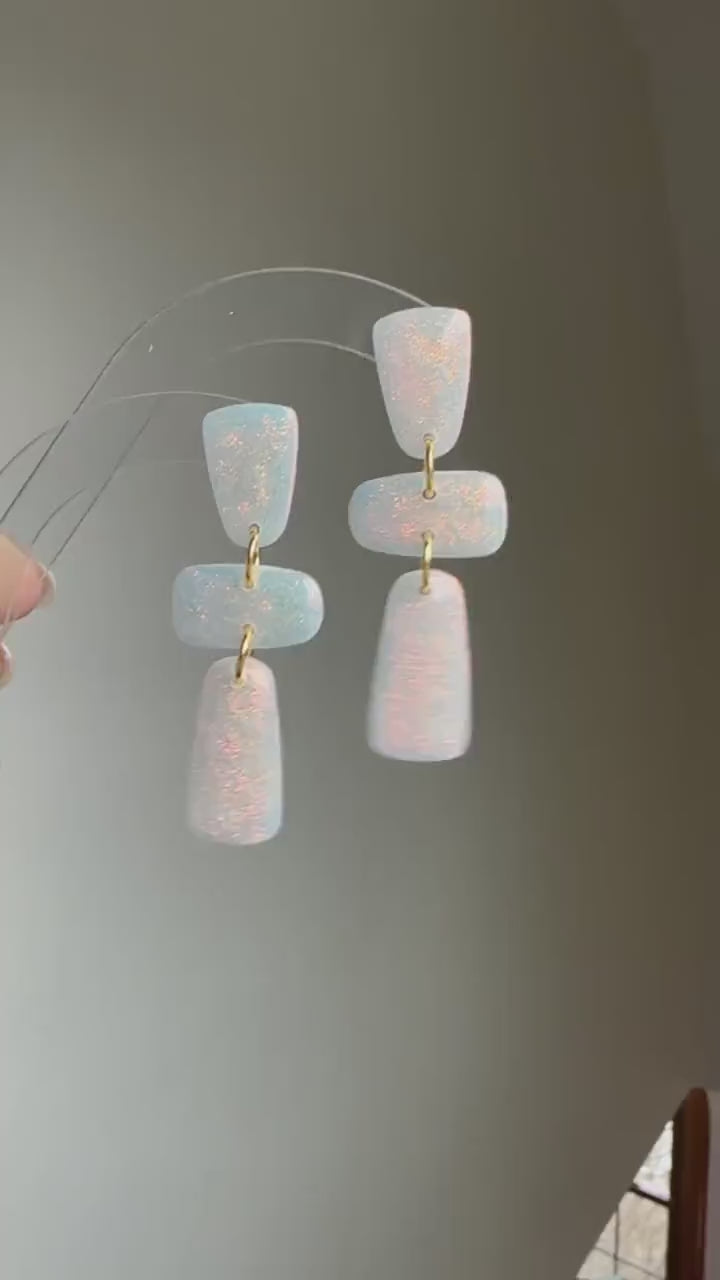Iridescent Clay Earrings | Polymer Clay earrings | Iridescent Earrings | Clay Earrings
