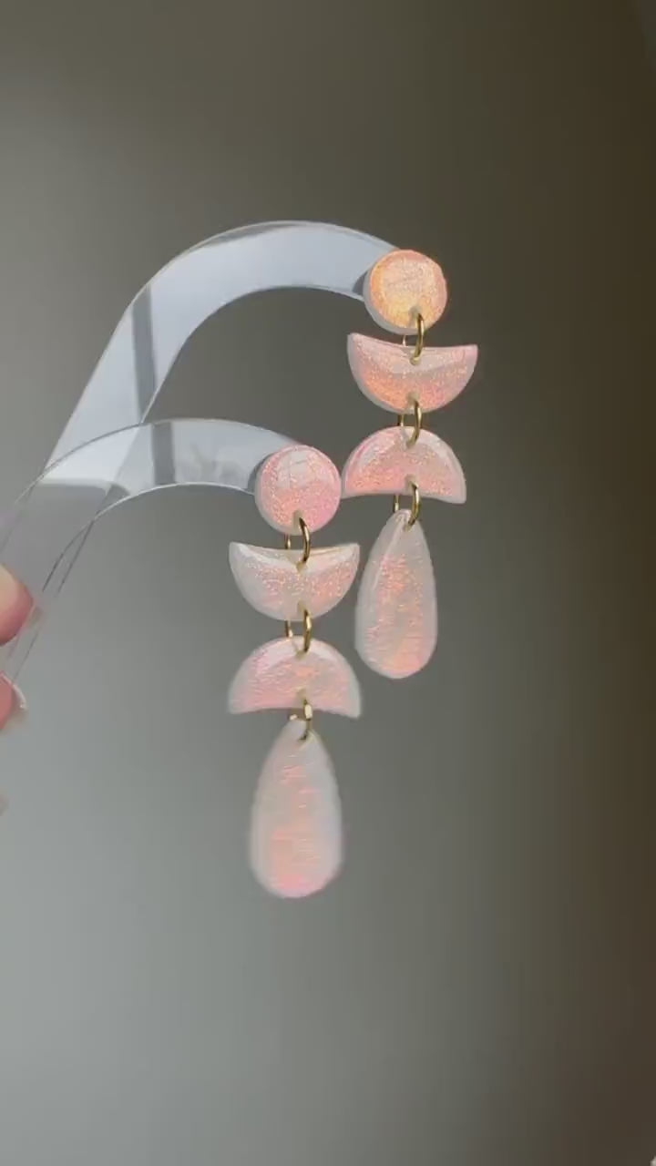 Iridescent Clay Earrings | Polymer Clay earrings | Iridescent Earrings | Clay Earrings | Celestial Clay earrings