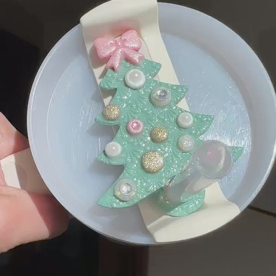 Christmas Tree Stanley Topper - Green Ornament Straw Topper 30oz 40oz Tumbler